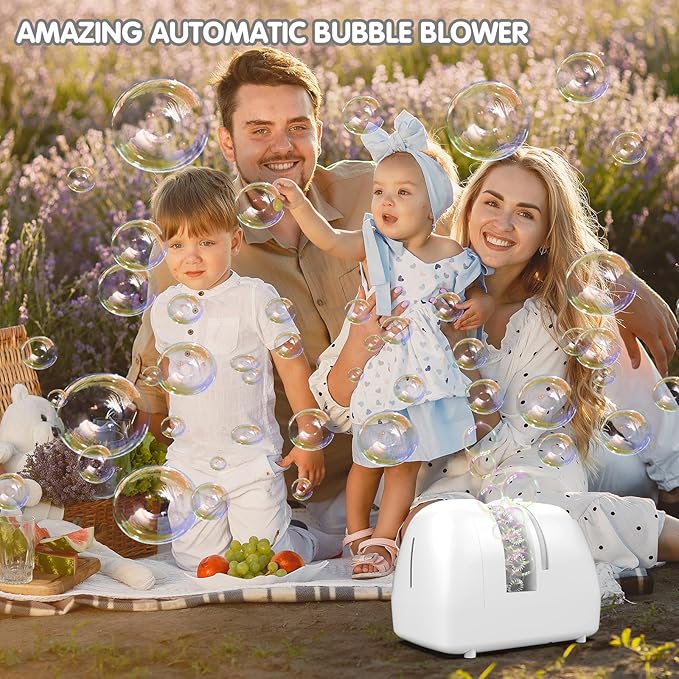 Bubble Machine for Kids Parties Bubble Maker Operated by Plugin or Batteries Outdoors Blower Life Theme Parties Weddings Birthday Parties Create Bubble World Gifts for Boys and Girls-CubbioJoy