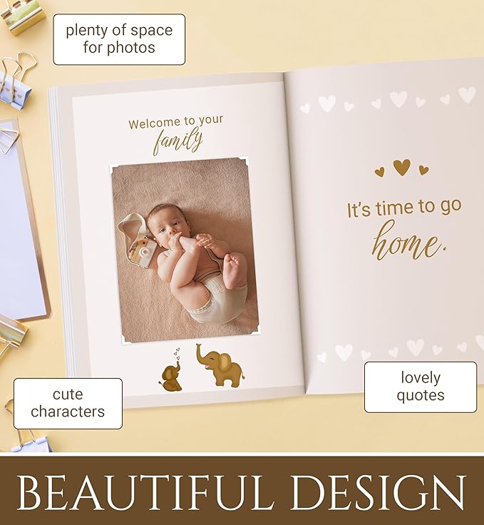 Babys First Year Book, Baby Memory Book Boy or Girl, Baby Photo Album, Minimalist Baby First Year Book, Scrapbook Baby, Keepsake Baby Memory Book, Gender Neutral Baby Milestone Warm Earth Colors-CubbioJoy