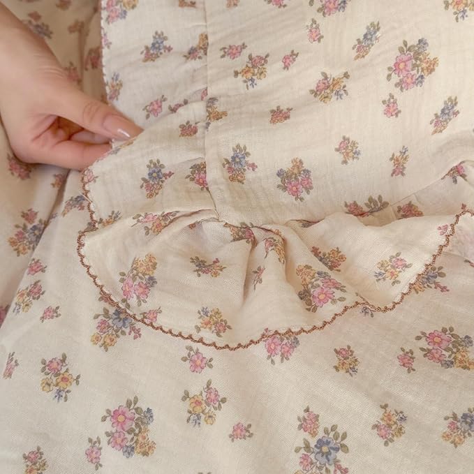 BuLuTu Tuberose Floral Themed Pillow Covers Standard Size for Kids Toddler/Twin Bed, Soft Breathable Children Pillowcases for Daycare & Travel, Enveloped, 20"x26", Machine Washable-CubbioJoy