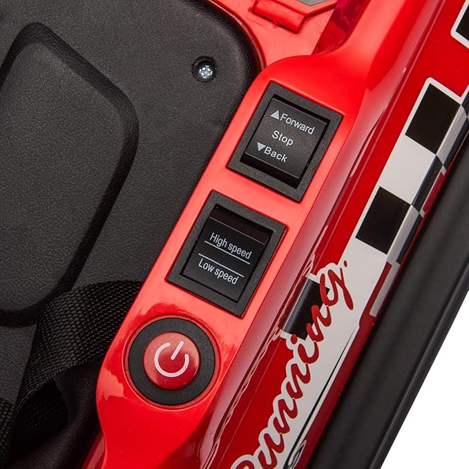 Aosom Toddler Bumper Car, 360° Rotation 6V Kids Electric Ride on Bumper Car with EVA Bumper Edges, Twins Motor, Songs, Horn, LED Lights, Safety Belt for 18-48 Months, Red-CubbioJoy