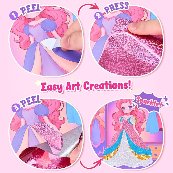 JoyCat Paint with Water Coloring Books, Art & Craft Activity, Princess No Mess Art for Kids Ages 4-8, Craft Kits & Supplies, DIY Creative Activity, Presents for Girls & Boys-CubbioJoy