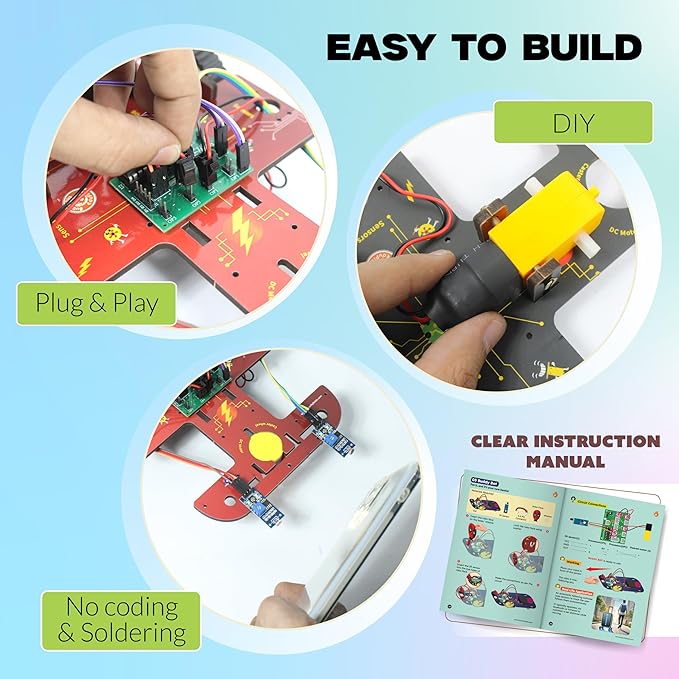 ButterflyEdufields 40in1 STEM Robotics Kits for Kids 8-12 Years | DIY Robots Projects for Kids with Electronics Board & Sensors | Best Educational Homeschooling Gift for 8 10 12 Years | 100+ Parts-CubbioJoy