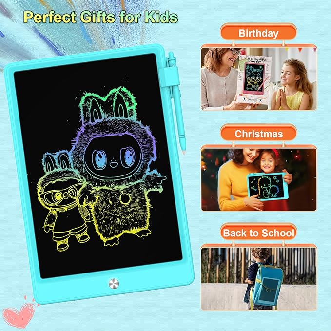 8.5 Inch LCD Writing Tablet for Kids, Colorful Toddler Doodle Board - Erasable Drawing Pad, Educational Learning Toy for Ages 3-8 - Valentine's Day Christmas Birthday Gifts (8.5 Inch, Blue)-CubbioJoy