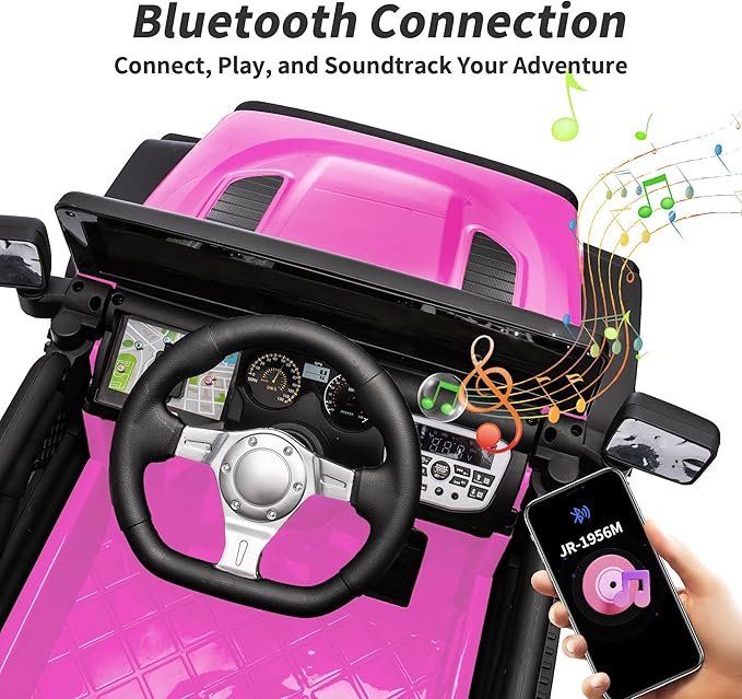 12V Kids Ride on Car Truck, Kids Electric Vehicles Car Ride on Toy for Toddlers w/Remote Control - Pink-CubbioJoy
