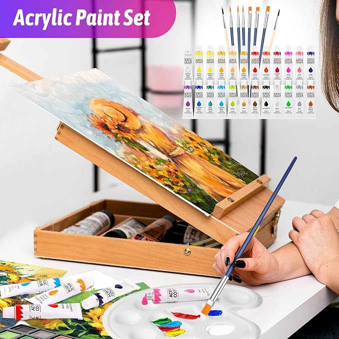 Art Supplies, iBayam 195 Pack Art Set Drawing Kit for Kids Teens Girls Boys Adult, Arts and Crafts Painting Kit, Art Kits Paint Set with Acrylic Pad, Sketchbooks, Watercolor Pad, Canvases, Gift Box-CubbioJoy