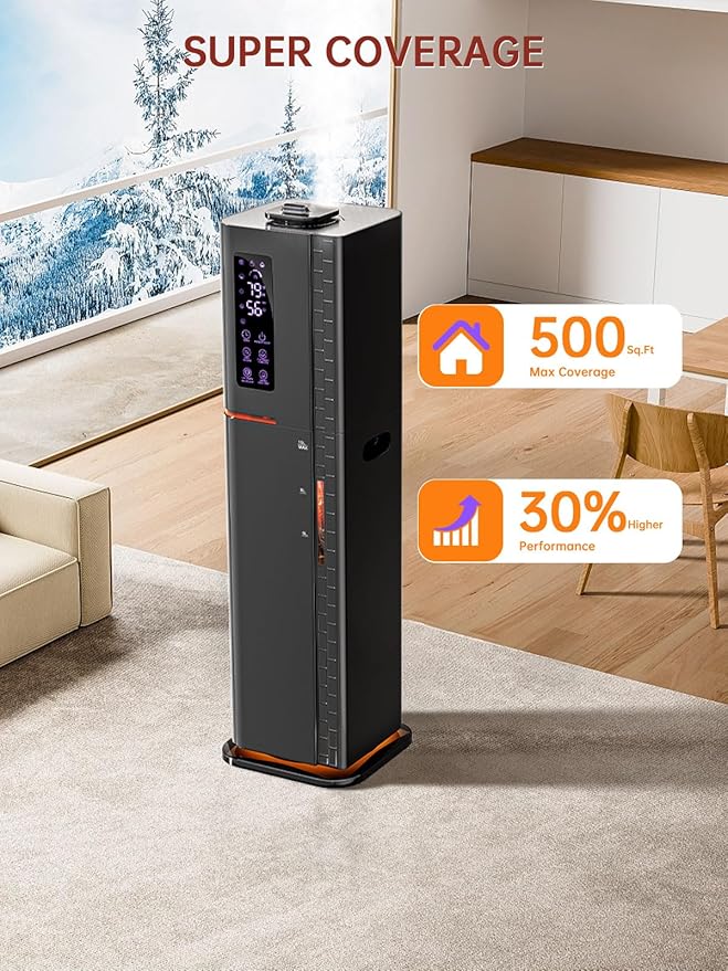 2.64Gal Humidifiers for Bedroom Large Room, Warm and Cool Mist up to 500ft², Top Fill Diffuser Ambient Light, 3 Mist Modes, 24H Timer, 35dB Quiet Humidifier for Home Office Plant-CubbioJoy