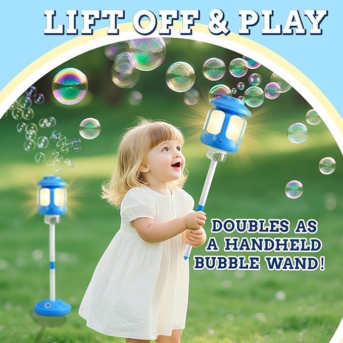 Bubble Machine for Kids Bubble Blower Maker with Lights and Music Automatic Bubble Stand Machine for Parties Birthday Wedding Toddlers Kid Summer Outdoor Toys-CubbioJoy