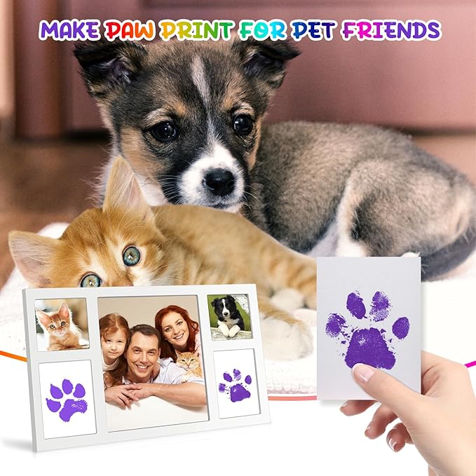 75ml Purple Baby Hand and Footprint Ink Kit, Baby Handprint Footprint Paint for Newborn Keepsake, Dog Cat Paw Print Kit, Washable, Non Toxic Acid-Free, Safe Gentle for Ideal New Mom Gifts-CubbioJoy