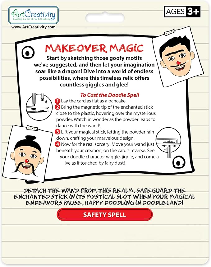 ArtCreativity Magnetic Drawing Face - 2 Pack - Travel Toys for Kids, Magnetic Toys Game, Magnet Drawing Doodle Board for Kids - Retro Toy, Vintage Toy, Travel Essentials Games for Ages 3+-CubbioJoy