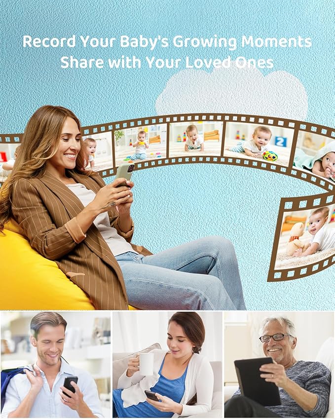 ARENTI Upgraded Baby Monitor, 4MP 2.4G&5G WiFi Baby Camera Monitor, Infrared Night Vision, Night Light, 2-Way Audio, Cry&Motion Detection, Temp&Humidity Sensor, App Control-CubbioJoy