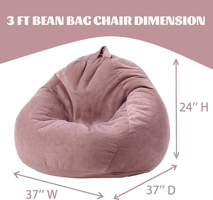 Bean Bag Chairs for Kids Chair Round Sofa Memory Foam Filling Reading Gaming Sofa for Living Room Bedroom-CubbioJoy