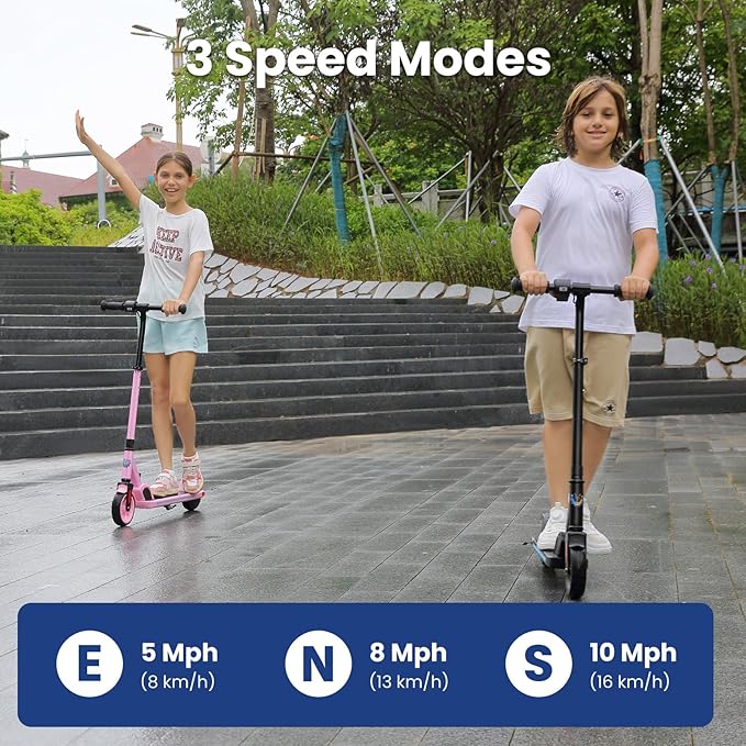 Caroma Electric Scooter for Kids Ages 6-12,150W/180WMotor,10 MPH Max Speed & 7 Miles,Colorful Lights,Adjustable Height & Speed,LED Display,Foldable Kids Electric Scooter 132 Lbs Max Load,Idea Gift-CubbioJoy