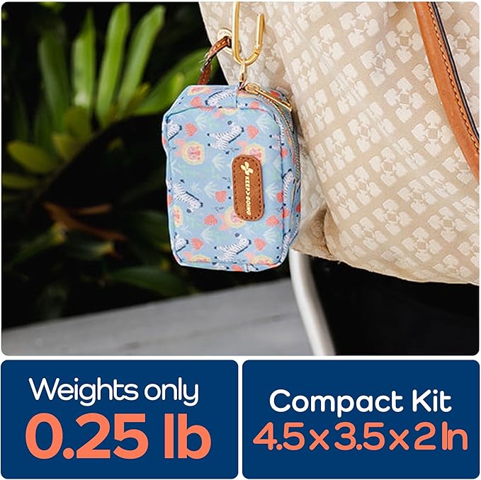 KeepGoing Small Travel First Aid Kit Kids – 60 Pc. Mini First Aid Kit for Purse, Diaper Bag, & Backpack with Latex-Free Bandages – 4 Oz., & 4.5 x 3.5 x 2 in, TSA-Approved-CubbioJoy