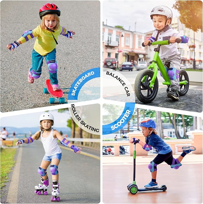 BOSONER Kids/Youth Knee Pad Elbow Pads for Roller Skates Cycling BMX Bike Skateboard Inline Rollerblading, Skating Skatings Scooter Riding Sports-CubbioJoy