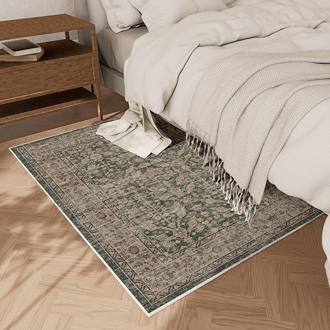 Boho Washable Kitcheh Rug for Entryway: Door Mat Indoor Entrance 2x3 Small Throw Rug Stain Resistant Non-Slip Low Pile Soft Carpet for Kitchen Front Door Indoor Entrance Entry Bedroom-CubbioJoy