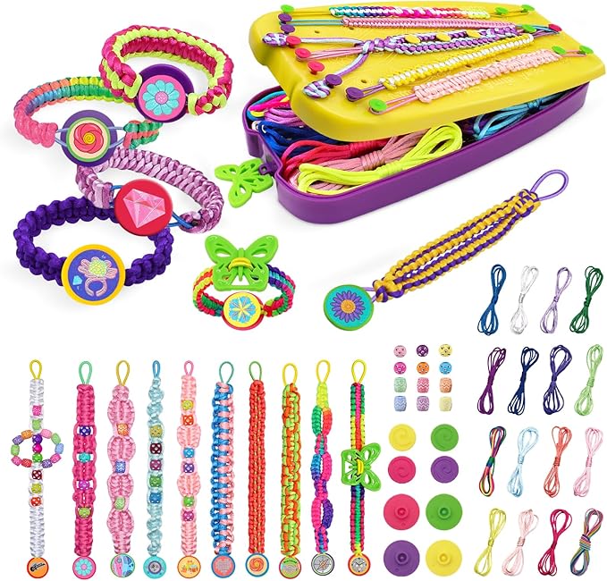 civan Friendship Bracelet Making Kit - Crafts for Kid Girls Toys Ages 8-13, String Bracelet Maker Tool with Beads - Kids Jewelry-Making Kit Christmas Birthday Gift for Girls 6 7 8 9 10 11 12 13-CubbioJoy