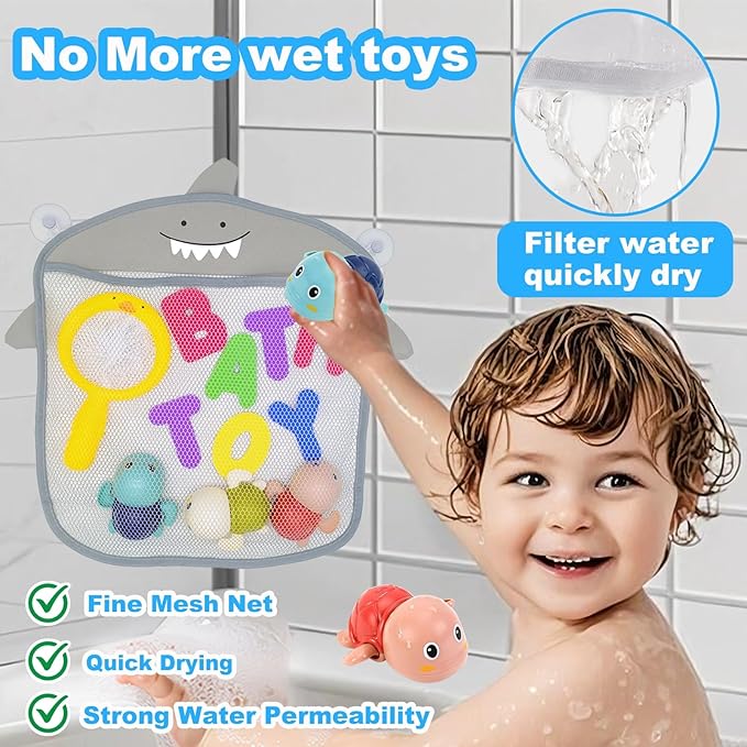 Bath Toys for Kids Ages 1-3 - Baby Water Table Pool Toys For Toddlers Mold Free Wind-Up Turtle Toy Bathtub Shower Toy for Infants Babies 6-12-18 Months 1 2 3 4 Year Old Girls Boys Birthday gifts-CubbioJoy
