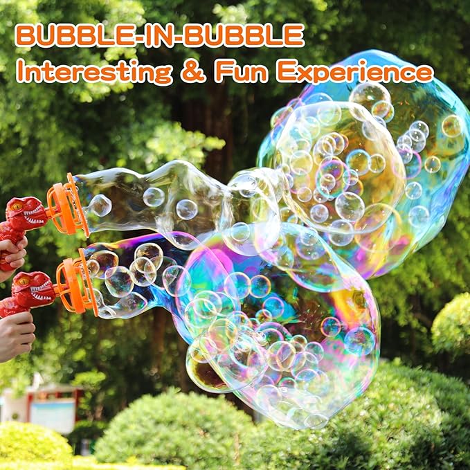 Dinosaur Bubble Machine for Kids 3 4 5 6 Years Old, Dinosaur Bubble Maker Toy Gun for Boys Girls 3-5 Years, Dino Bubble Blower Party Favor Gift for Toddler Kids 4 5 6 Years Old-CubbioJoy