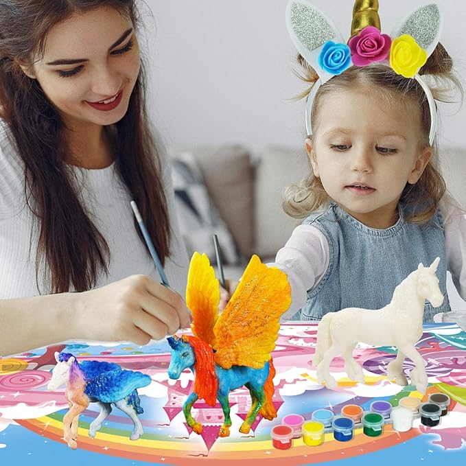 DIY Painting Unicorn Kit Arts and Crafts Set for Kids or Girls Decorate and Drawing 3D Toys for Children Gift(6 Unicorns)-CubbioJoy
