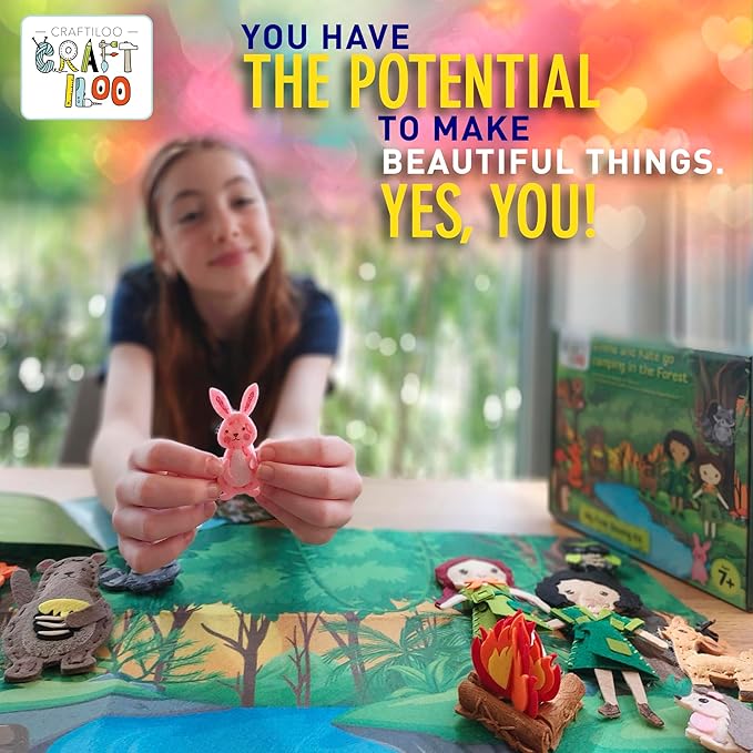 CRAFTILOO Woodland Sewing Kit for Kids, Fun and Educational Fairytale Craft Set for Boys and Girls Age 8-12, Sew Your Own Felt Forest Animal Craft Kit for Beginners-CubbioJoy