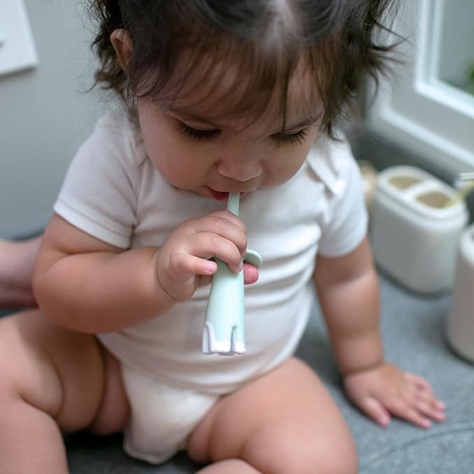Dr. Brown's Infant-to-Toddler Toothbrush, Elephant, Mint, 0-3 Years-CubbioJoy
