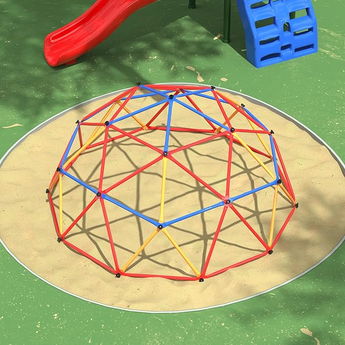 Climbing Dome, Outdoor Toddler Jungle Gym, 7 Ft Climbing Toys for Kids 3-8, Geometric Dome Climber Jungle Gym for Backyard, Outside Climb Dome for Kids Climber-CubbioJoy