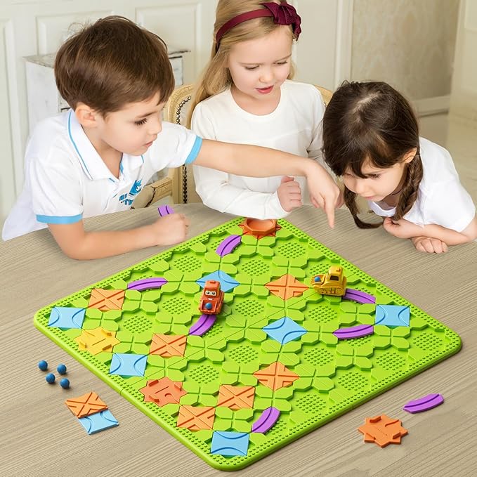 Brain Stem Activity Logic Kits, Board Teaser Games & Puzzles Toys with 200+ Challenges, 4 Difficulty Levels for Kids Ages 3-10, Educational Learning Maze Games for Toddlers-CubbioJoy