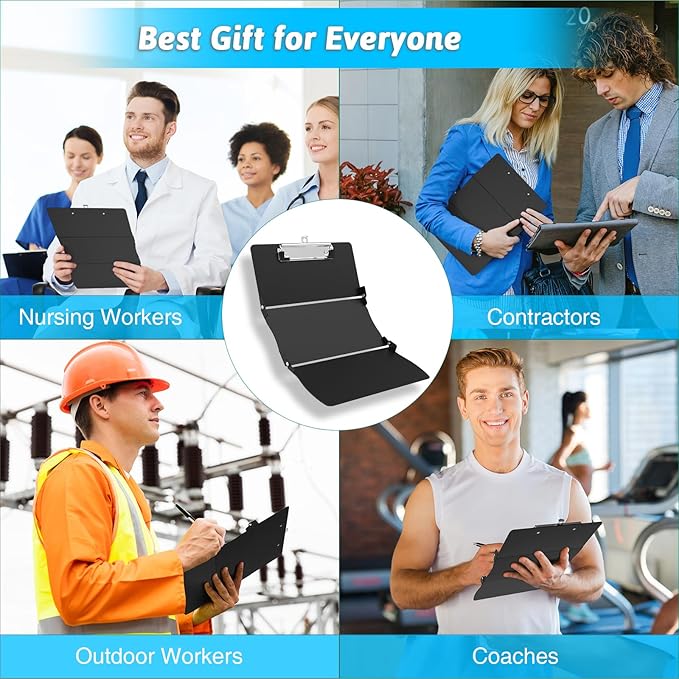 Clipboard Foldable Without Edition Cheat Sheets Aluminum 3 Layers Foldable Clipboards Pocket Size Profile Clip Clipboards Notepad for Students, Nurses,Contractor Trucker Driver-CubbioJoy