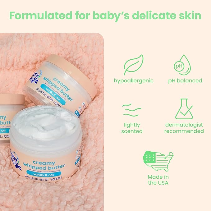 Baby Magic Creamy Whipped Butter Vanilla Oat, 8.4 oz-CubbioJoy