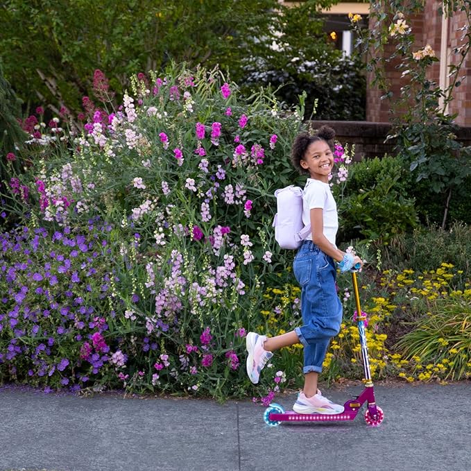 Jetson Character Kids Kick Scooter, LED Lights on Stem & Light-Up Wheels, Lightweight Frame, Height-Adjustable Handlebar, Lean-to-Steer System, Easy-Fold Mechanism-CubbioJoy