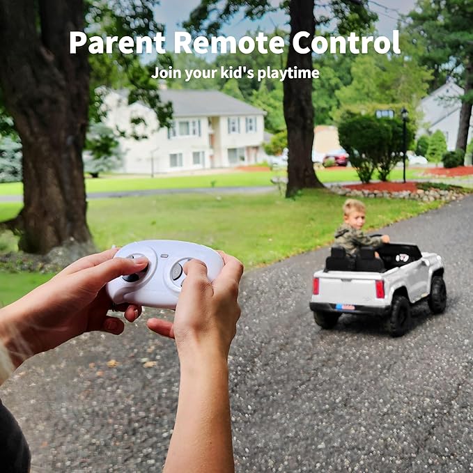 24V 10Ah Ride on Toy for Big Kids, 4WD 2 Seater Electric SUV Kids Car to Drive w/Remote Control, 4x200W Motors - White-CubbioJoy