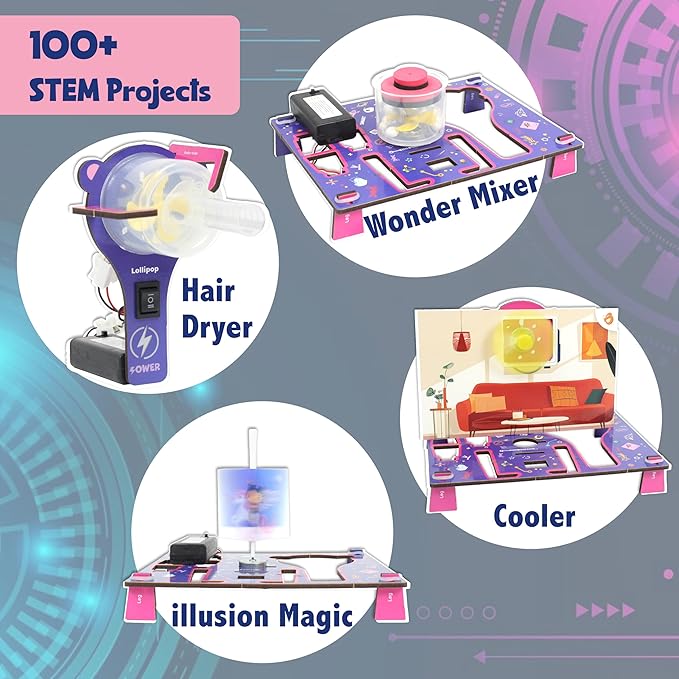 Butterfly EduFields 100+ STEM Projects | Girls Mini Engineering Kit for Ages 8 10 12 15 Years | Ultimate DIY Science Experiments for Kids | Educational Engineering Toys Best Birthday Gift idea-CubbioJoy