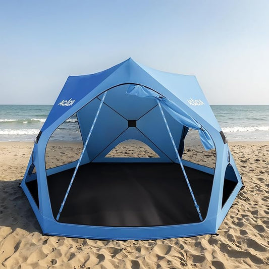ACACIA Beach Tent Sun Shelter | 4-Person Portable Camping Tent with UPF 50+ Protection | Easy Setup Pop up Sun Shade | 10×10ft Privacy Sunshade for Camping & Backyard-CubbioJoy