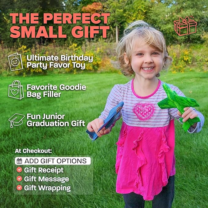 Airplane Toy Foam Glider Plane for Kids: Best Outdoor Toys for Boys & Girls All Ages. Easter Basket Stocking Stuffers Birthday Gift Ideas. Summer Yard Games Great Gifts for Age 4 5 6 7 8 9 Year Olds-CubbioJoy