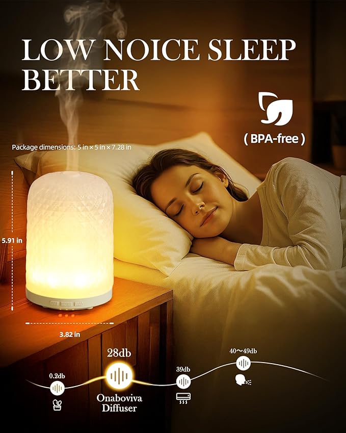 Aromatherapy Diffuser – Ultrasonic Essential Oil Diffuser, Health Night Light, Timer & Auto Shut-Off, BPA-Free, 120ml Diffusers for Home, Office, or Spa-CubbioJoy