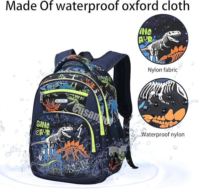 Cusangel Backpack for Boys Girls School Bookbags,Kindergarten Elementary Middle School Lightweight Waterproof Multifunctional Large Capacity for Backpack (16inch Luminous dinosaur)-CubbioJoy