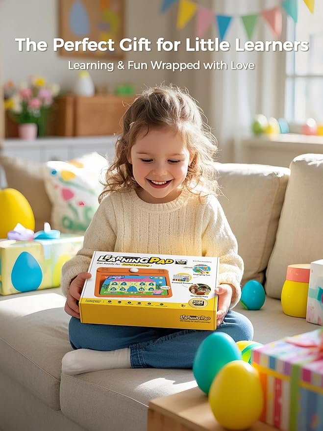 Interactive Electronic Learning Pad - Learn-to-Read System with 70 Sound Pages, Card-Insert for Alphabet, Words, Numbers, Music, Learning Activities for Kids 3-5 Years Old-CubbioJoy