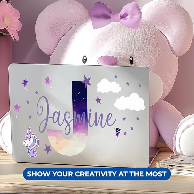 Custom Stickers Name Wall Decor I Personalized Name Sign for Room Decor | Multiple Custom Name & Initial I Decal for Baby Girl Nursery Decor I Nursery Wall Decal for Baby (B. Night Sky)-CubbioJoy