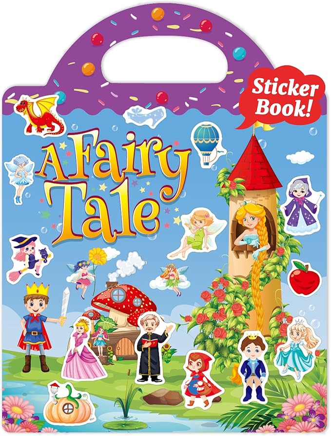 Benresive Reusable Sticker Book for Toddlers 2-4 Years, Fun Travel Stickers for Kids, Waterproof Sticker Books for Toddlers 1-3, Crafts Activities for Todddlers 1-3 2-4 3-5 - Fairy-CubbioJoy