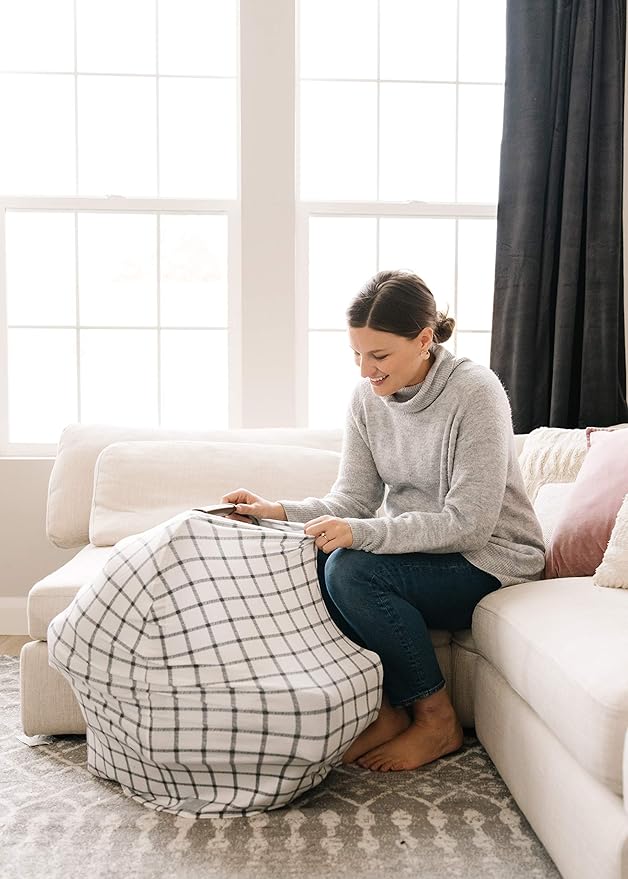 Baby Car Seat Cover Canopy and Nursing Cover Multi-Use Stretchy 5 in 1 Gift Ledger by Copper Pearl-CubbioJoy