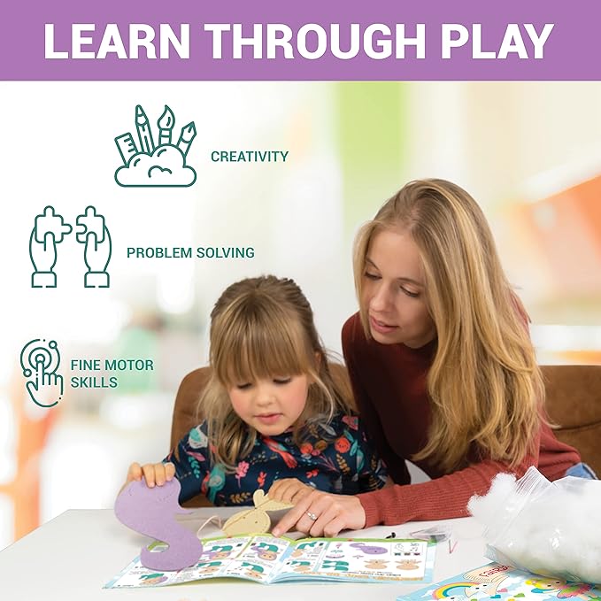 Craftorama Sewing Kit for Kids, Fun and Educational Fairytale Craft Set for Boys and Girls Age 7-12, Sew Your Own Felt Animals Craft Kit for Beginners, 165 Piece Set-CubbioJoy