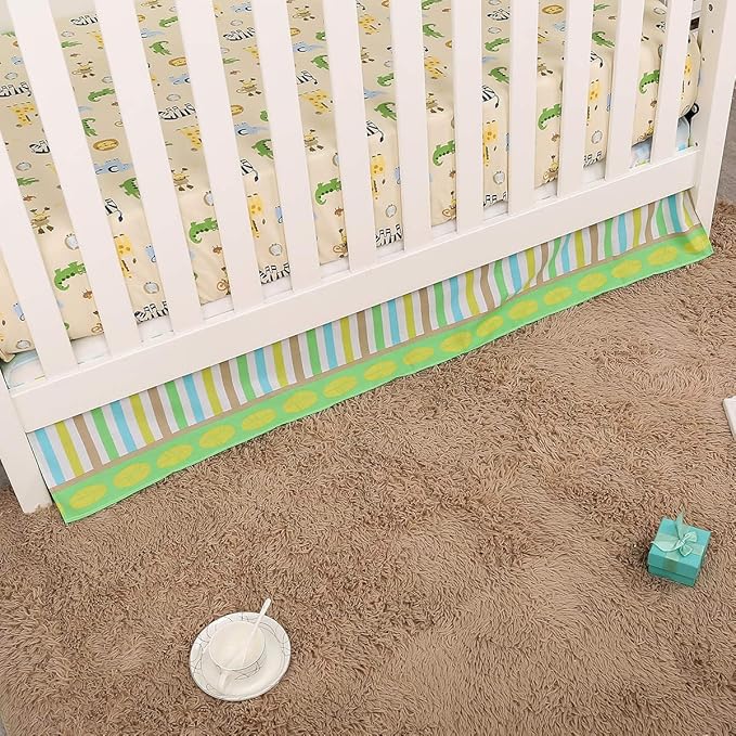 Brandream Jungle 3- Piece Nursery Crib Bedding Sets for Boys - Zebra Elephant Lion Monkey Giraffe Crocodile Birds - Playful Animal Zoo-CubbioJoy