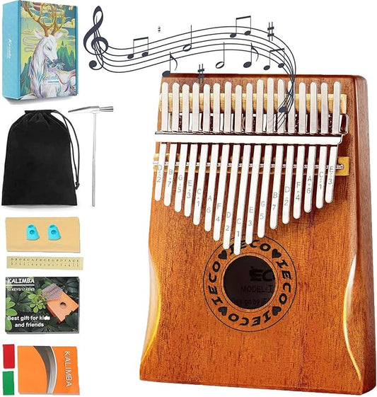 Kalimba Thumb Piano 17 Keys Portable Finger Piano Marimba Music Gifts for Adults Kids-CubbioJoy