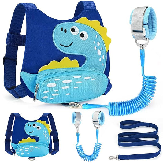 Accmor Toddler Harness Leash with Anti Lost Wrist Link, Cute Dinosaur Kids Walking Restraint Belt, Keep Child Close Hand Strap Tether for Baby Boys Girls Outdoor Travel-CubbioJoy