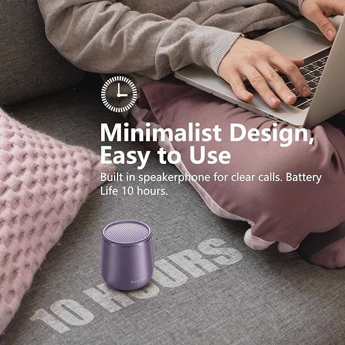 INSMY C17-MAX, Waterproof Small Bluetooth Speaker, Rich Audio, Pairing, Portable, Handheld, Purple-CubbioJoy