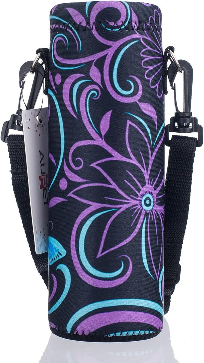 AUPET Water Bottle Bag Carrier,24oz/32oz Insulated Neoprene bottle Sling Holder Case Pouch Cover for 1000ML/750ML Bottles with Shoulder Strap for walking-CubbioJoy