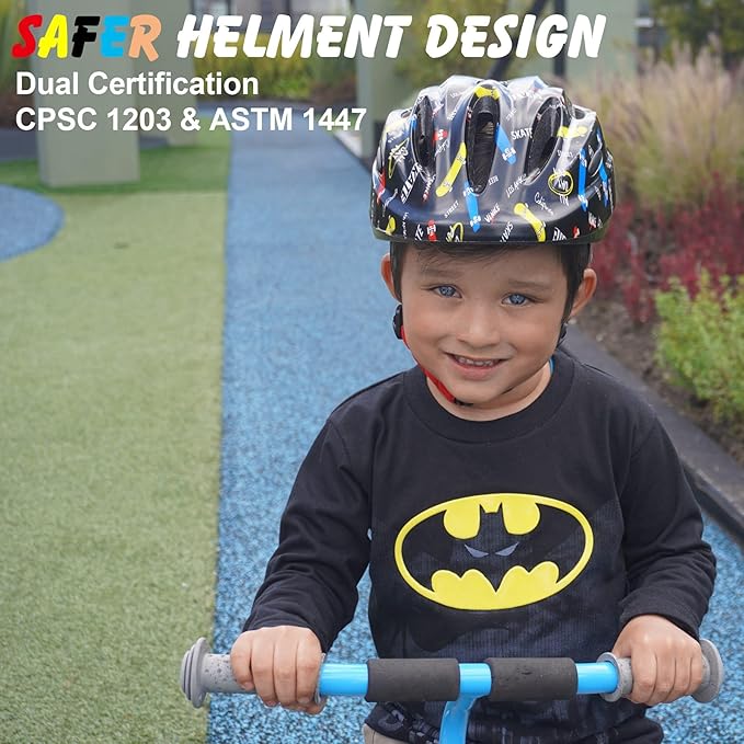 Kid Bicycle Helmets, LX LERMX Kids Bike Helmet Ages 3-5/5-14 Adjustable from Toddler to Youth Size, Durable Kids Bike Helmet with Fun Designs for Boys and Girls-CubbioJoy