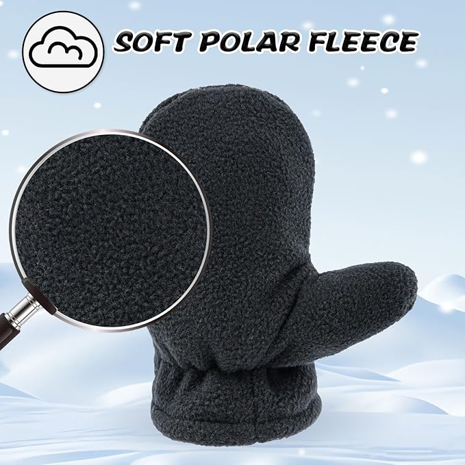 BAVST Baby Toddler Winter Mittens Girls Warm Fleece Lined Gloves Kids Sherpa Lined Mittens for Boys-CubbioJoy