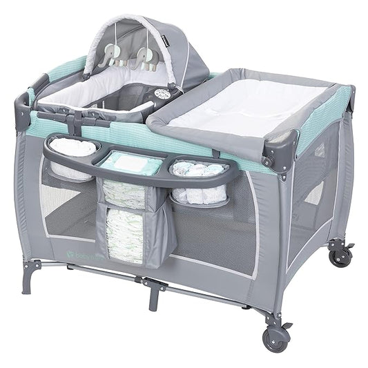Baby Trend Lil' Snooze Deluxe III, Cozy Mint-CubbioJoy