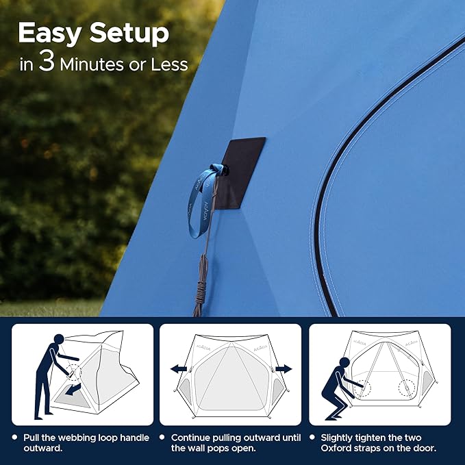 ACACIA Beach Tent Sun Shelter | 4-Person Portable Camping Tent with UPF 50+ Protection | Easy Setup Pop up Sun Shade | 10×10ft Privacy Sunshade for Camping & Backyard-CubbioJoy